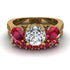 Three Stones Diamond Braches Bridal Set - Donna No. 46 image 2