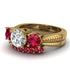 Three Stones Diamond Braches Bridal Set - Donna No. 46 image 3