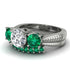 Three Stones Diamond Braches Bridal Set - Donna No. 18 image 3