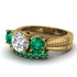 Three Stones Diamond Braches Bridal Set - Donna No. 16 image 3