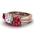Three Stones Diamond Braches Bridal Set - Donna No. 47 image 3