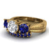 Three Stones Diamond Braches Bridal Set - Donna No. 61 image 3