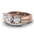 Three Stones Diamond Braches Bridal Set - Donna No. 2 image 3
