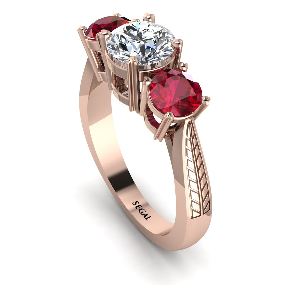 Three Stones Diamond Braches Ring - Donna No. 47