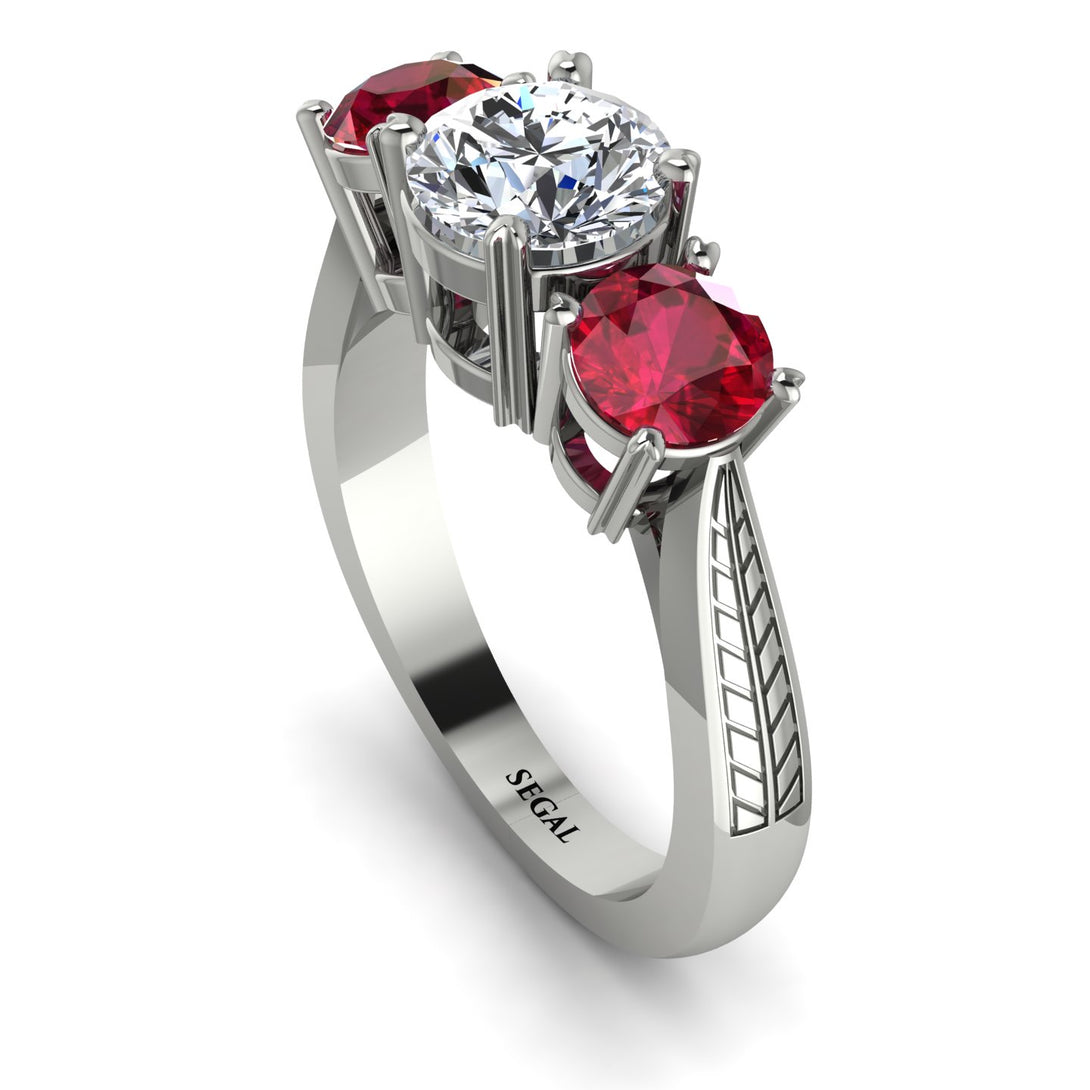 Three Stones Diamond Braches Ring - Donna No. 48