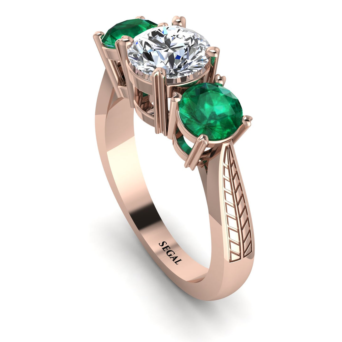 Three Stones Diamond Braches Ring - Donna No. 17