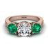 Three Stones Diamond Braches Ring - Donna No. 17 image 2
