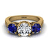 Three Stones Diamond Braches Ring - Donna No. 61 image 2
