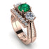 Three Stones Emerald Braches Bridal Set - Donna No. 5 image 1