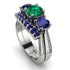 Three Stones Emerald Braches Bridal Set - Donna No. 66 image 1