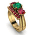 Three Stones Emerald Braches Bridal Set - Donna No. 49 image 1