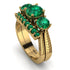 Three Stones Emerald Braches Bridal Set - Donna No. 19 image 1