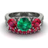 Three Stones Emerald Braches Bridal Set - Donna No. 51 image 2