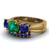 Three Stones Emerald Braches Bridal Set - Donna No. 64 image 3