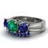 Three Stones Emerald Braches Bridal Set - Donna No. 66 image 3