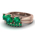 Three Stones Emerald Braches Bridal Set - Donna No. 20 image 3