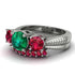 Three Stones Emerald Braches Bridal Set - Donna No. 51 image 3