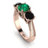 Three Stones Emerald Braches Ring - Donna No. 35 image 1