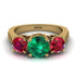 Three Stones Emerald Braches Ring - Donna No. 49 image 2