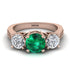 Three Stones Emerald Braches Ring - Donna No. 5 image 2