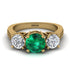 Three Stones Emerald Braches Ring - Donna No. 4 image 2
