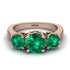 Three Stones Emerald Braches Ring - Donna No. 20 image 2