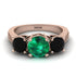 Three Stones Emerald Braches Ring - Donna No. 35 image 2