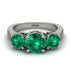 Three Stones Emerald Braches Ring - Donna No. 21 image 2