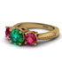 Three Stones Emerald Braches Ring - Donna No. 49 image 3