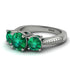 Three Stones Emerald Braches Ring - Donna No. 21 image 3