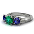 Three Stones Emerald Braches Ring - Donna No. 66 image 3