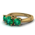 Three Stones Emerald Braches Ring - Donna No. 19 image 3