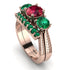 Three Stones Ruby Braches Bridal Set - Donna No. 26 image 1