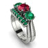 Three Stones Ruby Braches Bridal Set - Donna No. 27 image 1