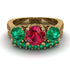 Three Stones Ruby Braches Bridal Set - Donna No. 25 image 2