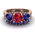 Three Stones Ruby Braches Bridal Set - Donna No. 71 image 2