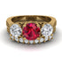Three Stones Ruby Braches Bridal Set - Donna No. 10 image 2