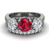 Three Stones Ruby Braches Bridal Set - Donna No. 12 image 2