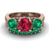 Three Stones Ruby Braches Bridal Set - Donna No. 26 image 2