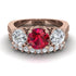Three Stones Ruby Braches Bridal Set - Donna No. 11 image 2