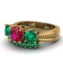 Three Stones Ruby Braches Bridal Set - Donna No. 25 image 3