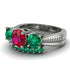 Three Stones Ruby Braches Bridal Set - Donna No. 27 image 3