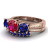 Three Stones Ruby Braches Bridal Set - Donna No. 71 image 3