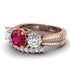 Three Stones Ruby Braches Bridal Set - Donna No. 11 image 3