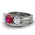 Three Stones Ruby Braches Bridal Set - Donna No. 12 image 3
