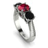 Three Stones Ruby Braches Ring - Donna No. 42 image 1