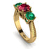 Three Stones Ruby Braches Ring - Donna No. 25 image 1