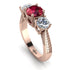 Three Stones Ruby Braches Ring - Donna No. 11 image 1