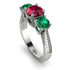 Three Stones Ruby Braches Ring - Donna No. 27 image 1