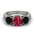 Three Stones Ruby Braches Ring - Donna No. 42 image 2